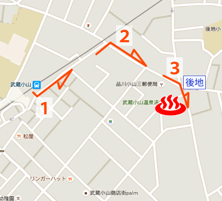 Map of Shimizuyu, Shinagawa City, Tokyo