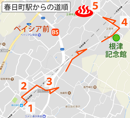 Map and bus stop of Hatsuhana in Yamanashi Prefecture, Japan