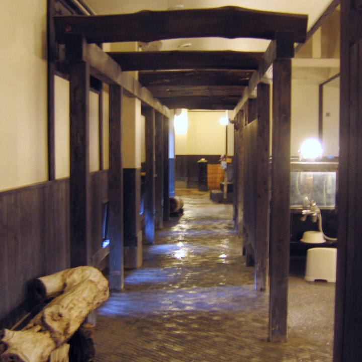 Shirakunoyu passageway in the bathing room