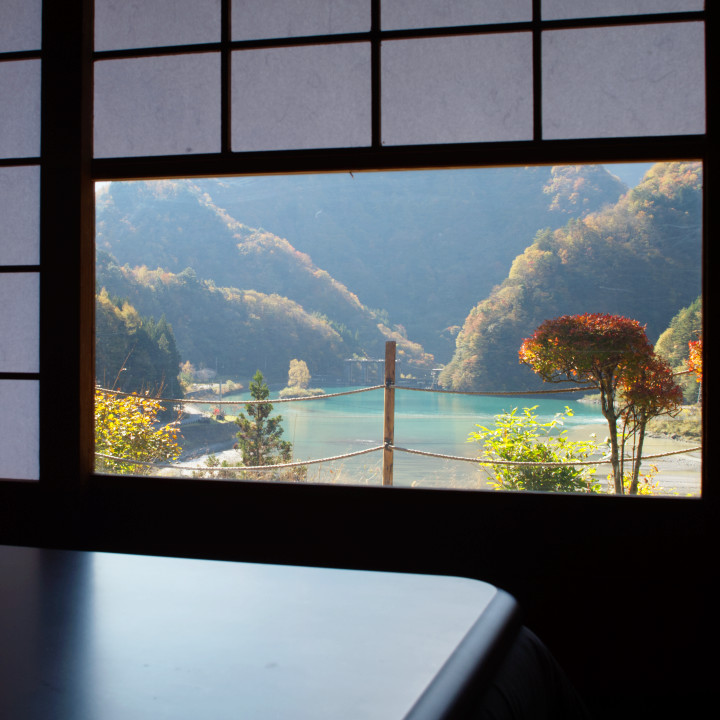 Narada Onsen Joteinoyu View through the shoji window in the break room